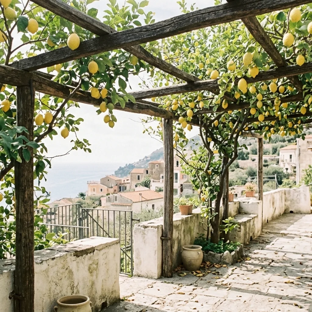A lemon terrace in the late-summer sun