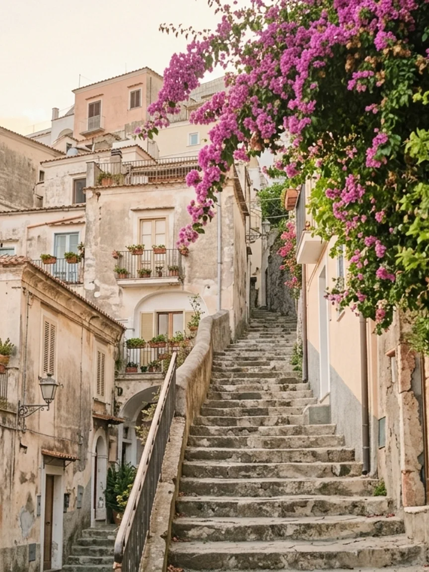 On the steps above Positano